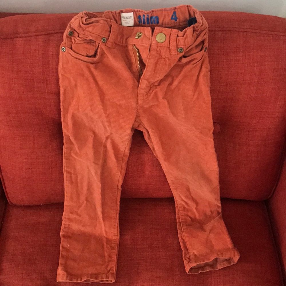Orange Crewcuts slim fit cords 4T